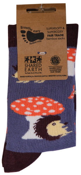 hedgehog toadstool sock